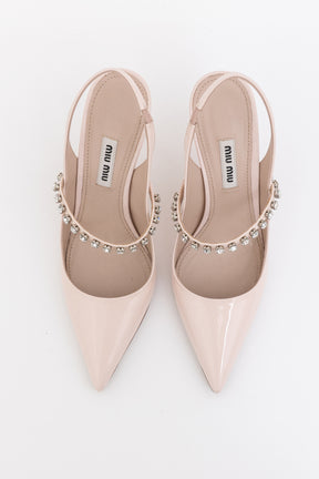 Crystal-Embellished Slingback Pumps
