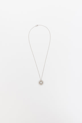 Sunflower Pendant Necklace with Pavé Diamonds
