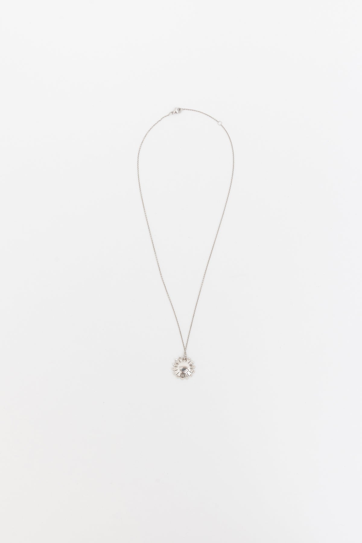 Sunflower Pendant Necklace with Pavé Diamonds