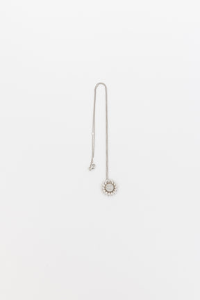 Sunflower Pendant Necklace with Pavé Diamonds