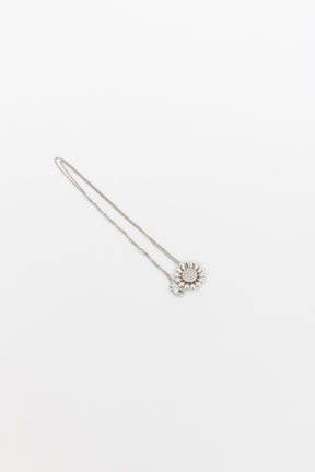 Sunflower Pendant Necklace with Pavé Diamonds