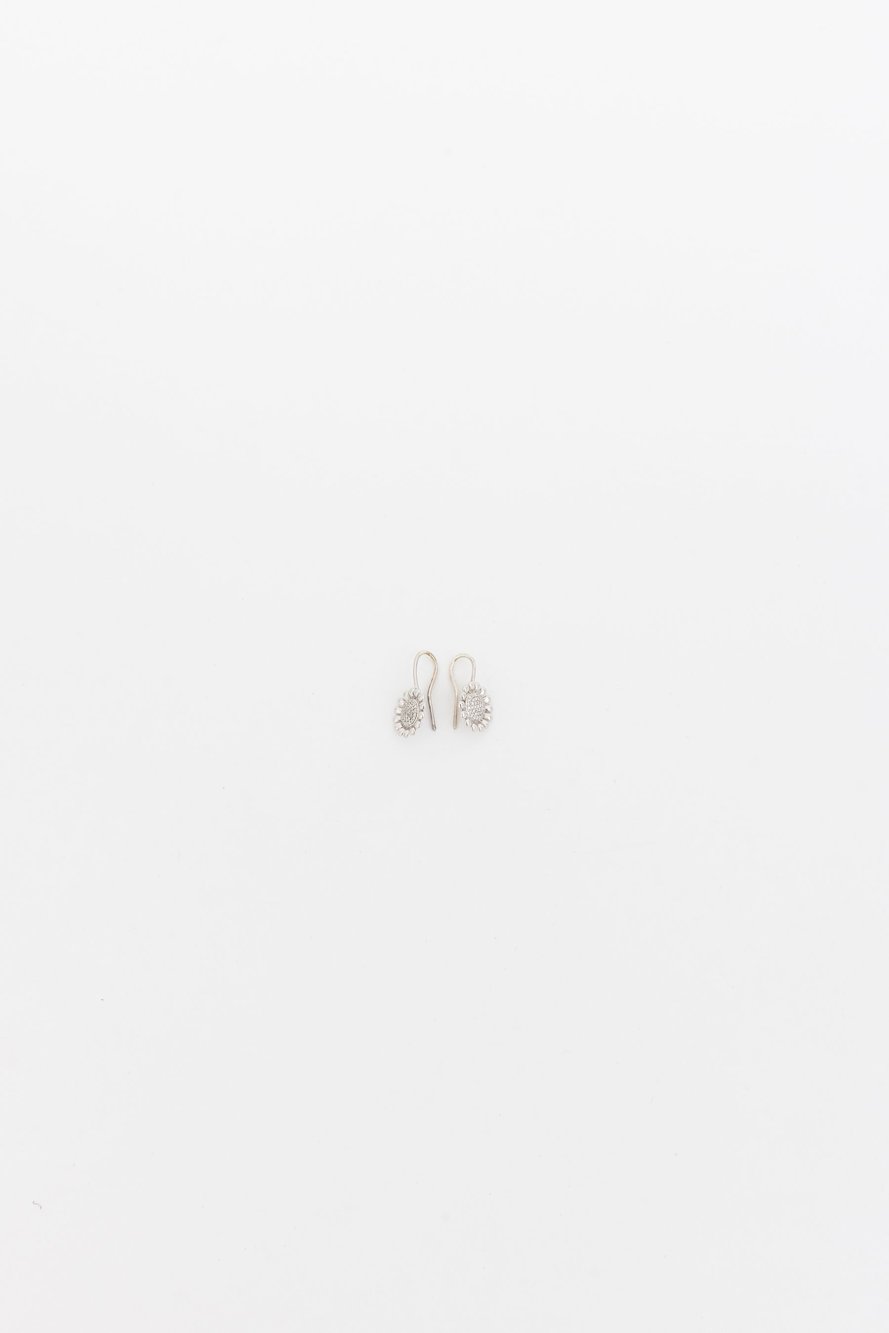 Sunflower Earrings with Pavé Diamonds