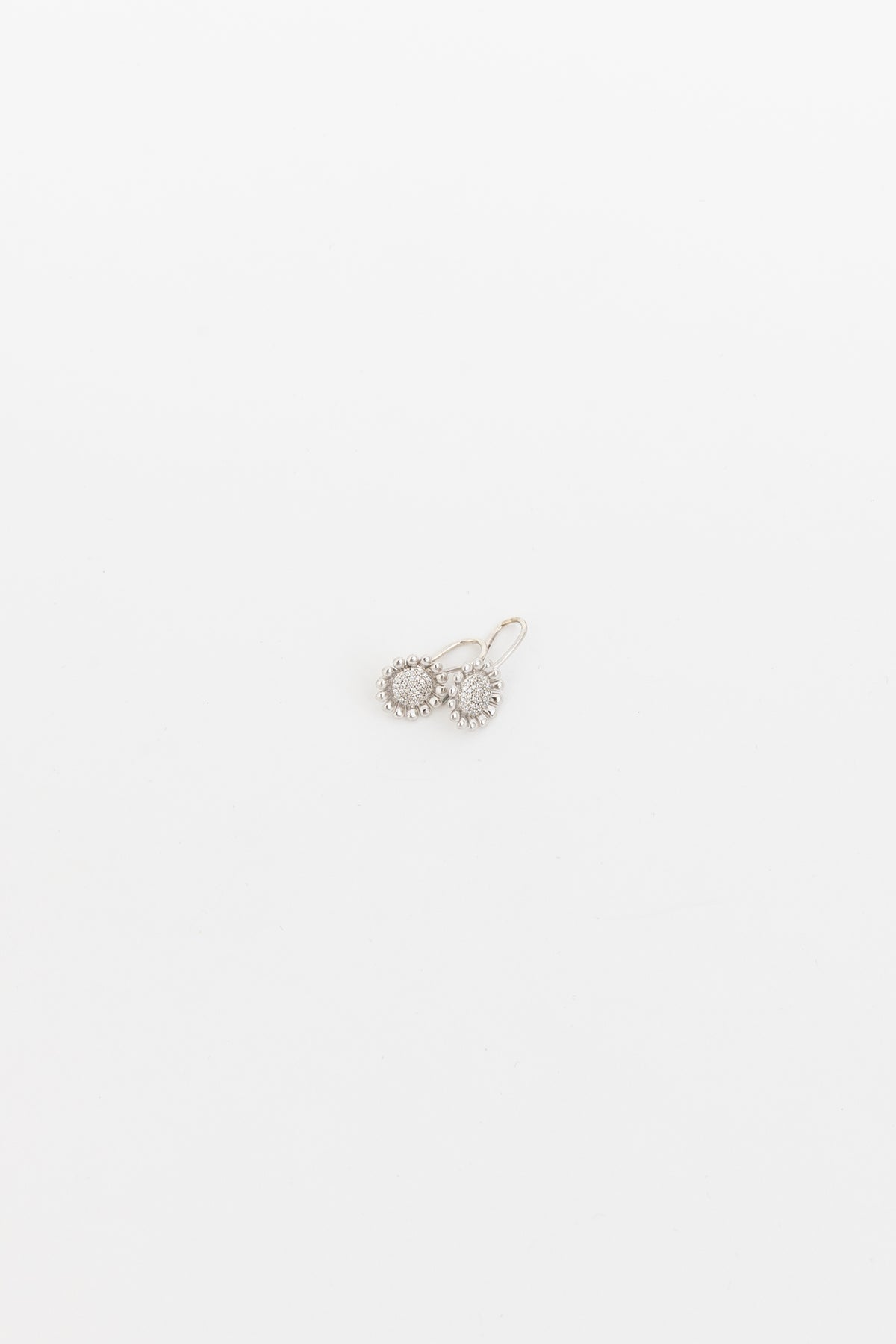 Sunflower Earrings with Pavé Diamonds