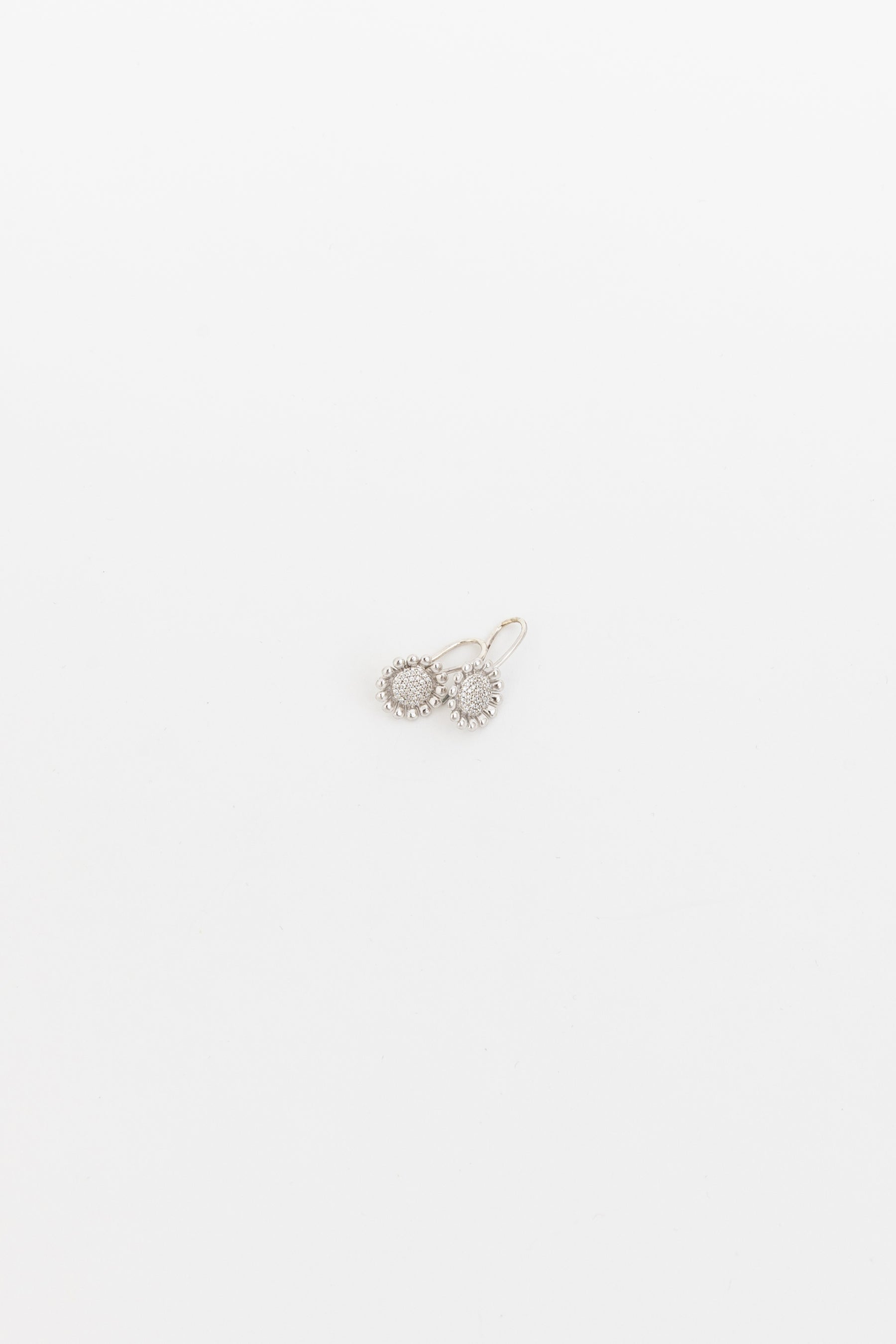 Sunflower Earrings with Pavé Diamonds