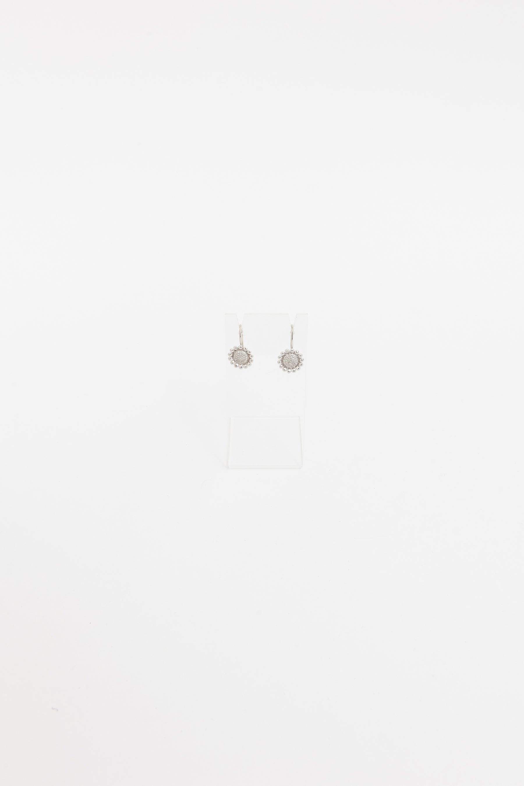 Sunflower Earrings with Pavé Diamonds