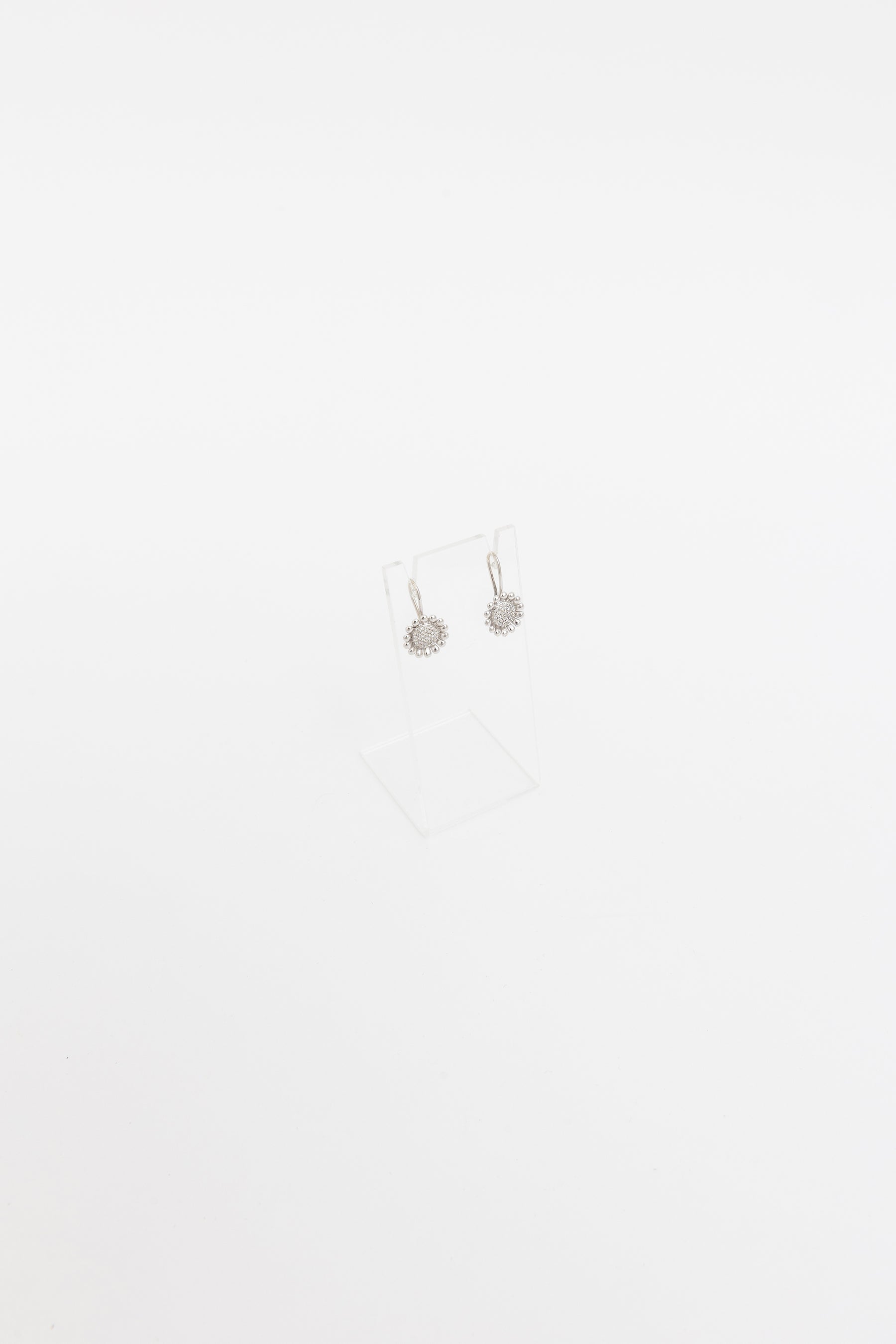 Sunflower Earrings with Pavé Diamonds