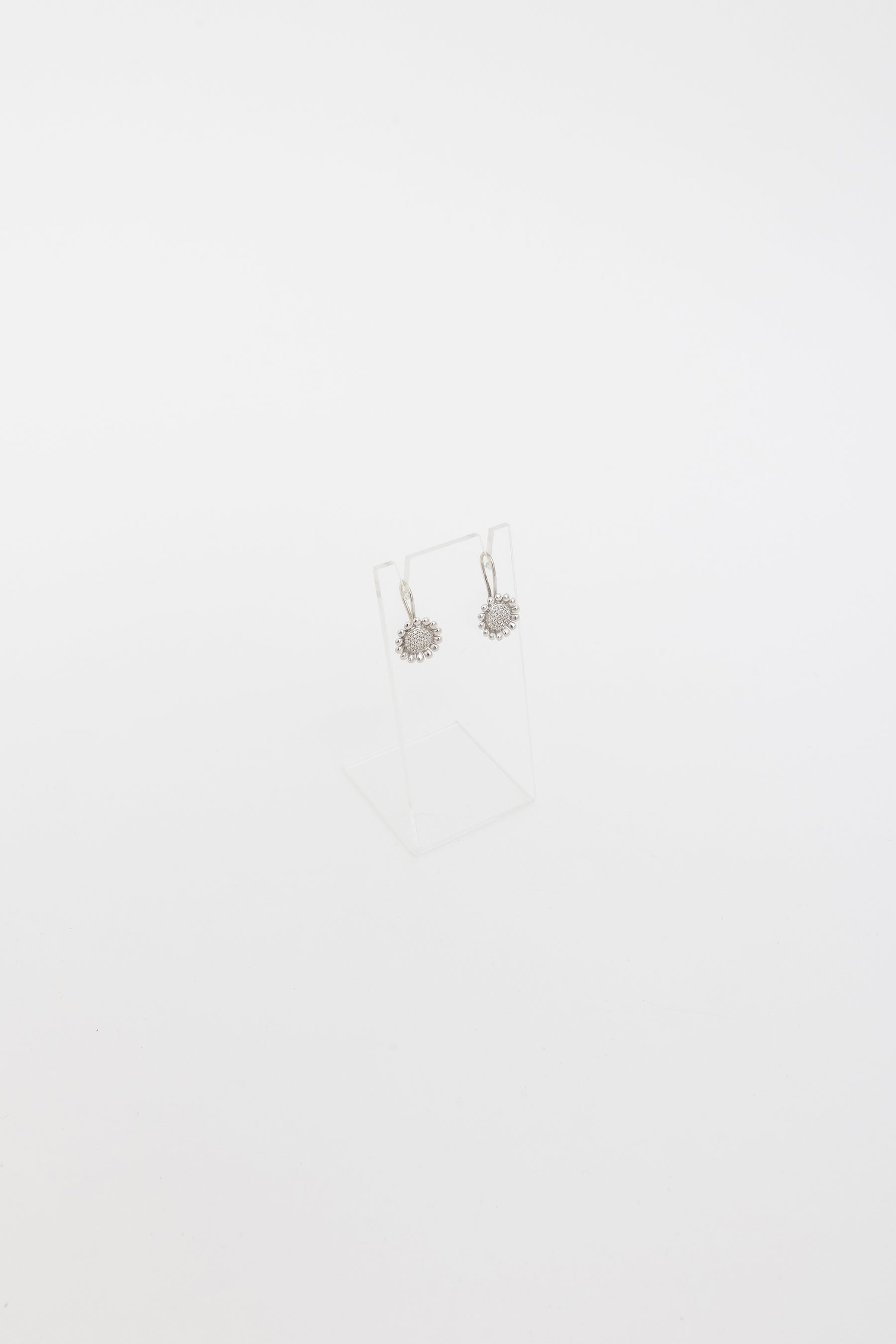 Sunflower Earrings with Pavé Diamonds