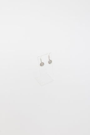 Sunflower Earrings with Pavé Diamonds