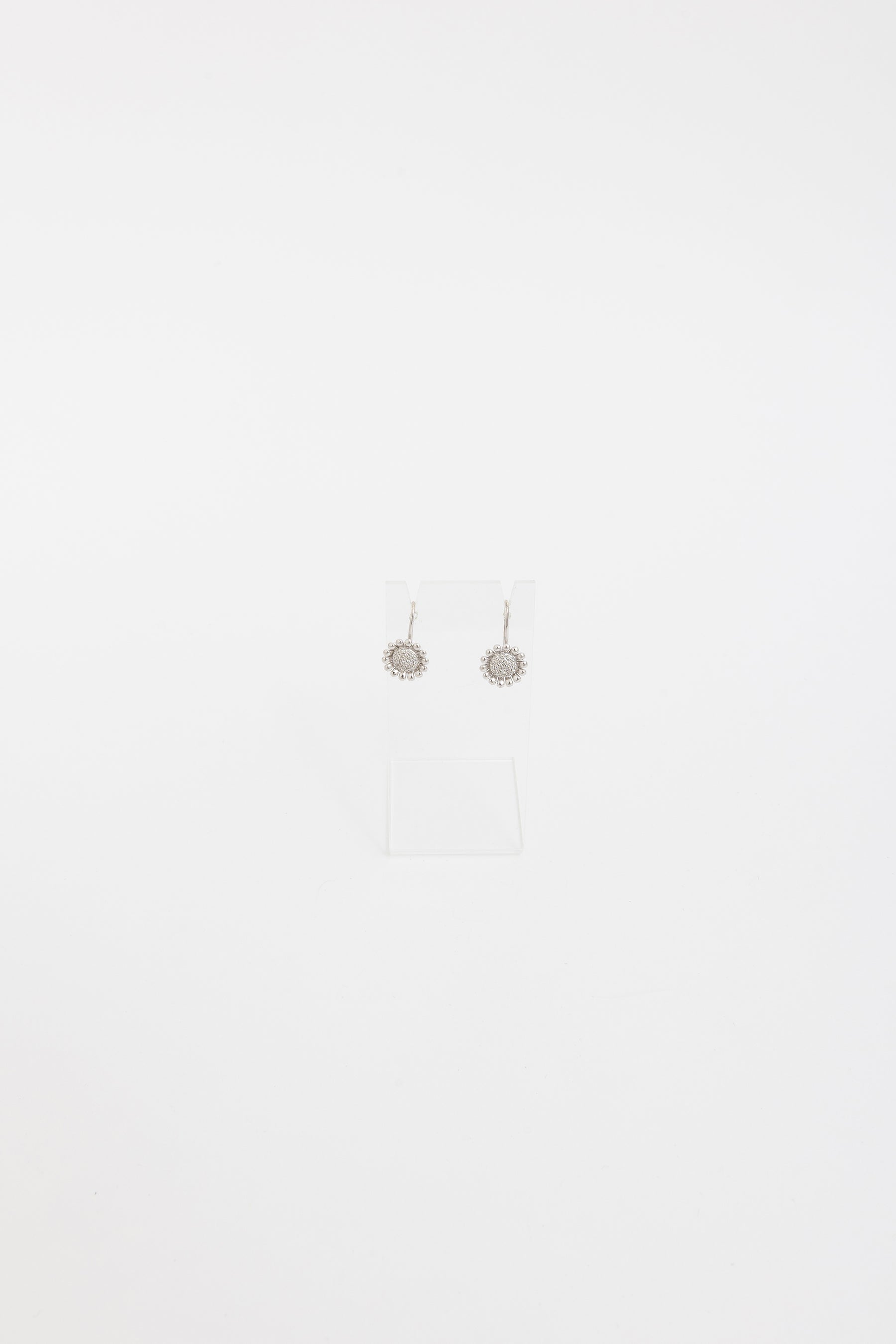 Sunflower Earrings with Pavé Diamonds