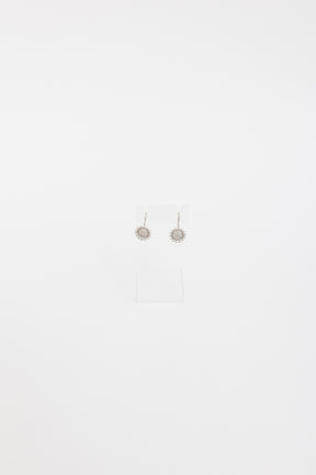 Sunflower Earrings with Pavé Diamonds