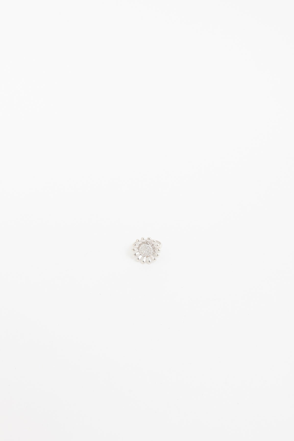 Sunflower Ring with Pavé Diamonds