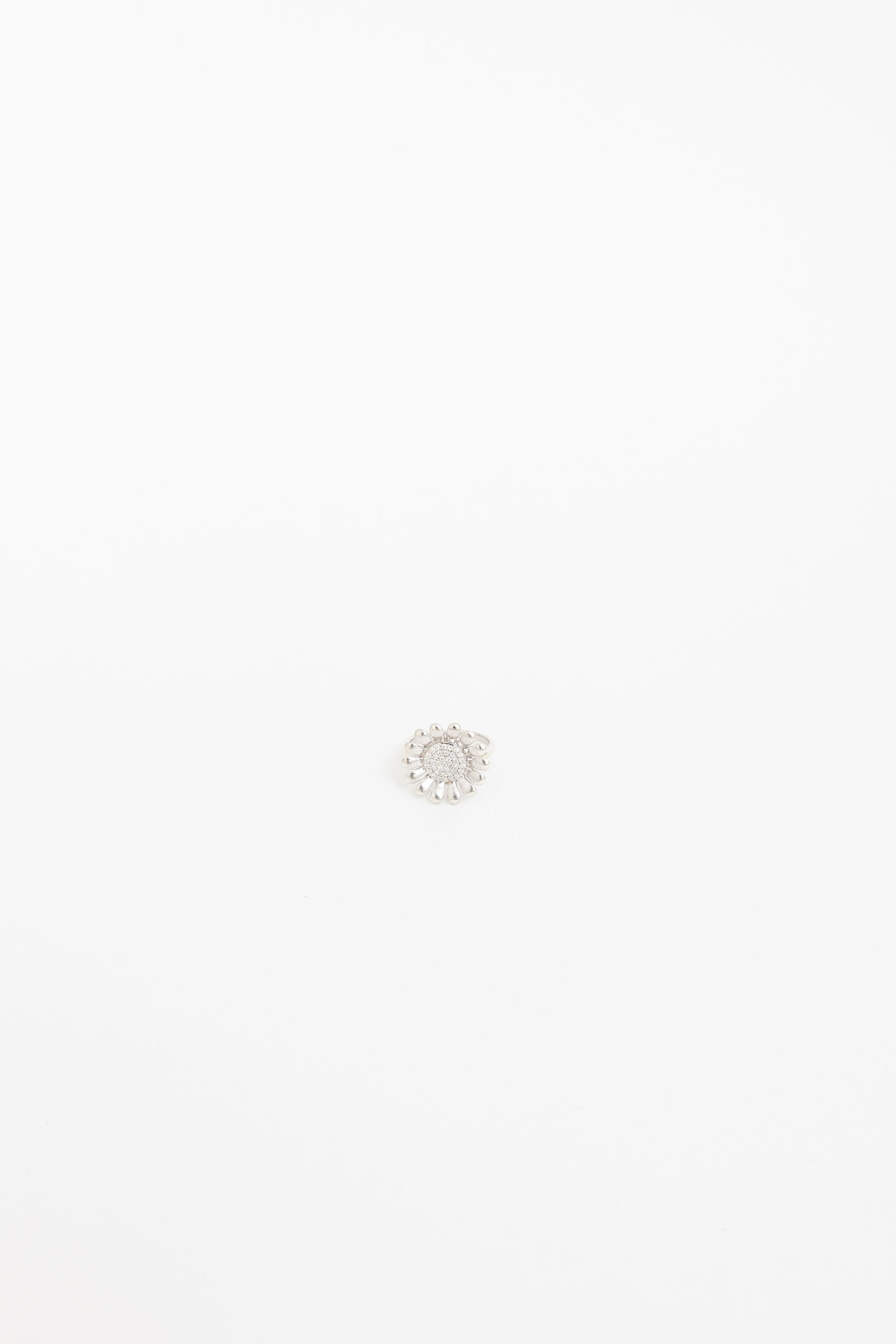 Sunflower Ring with Pavé Diamonds