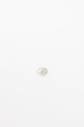 Sunflower Ring with Pavé Diamonds