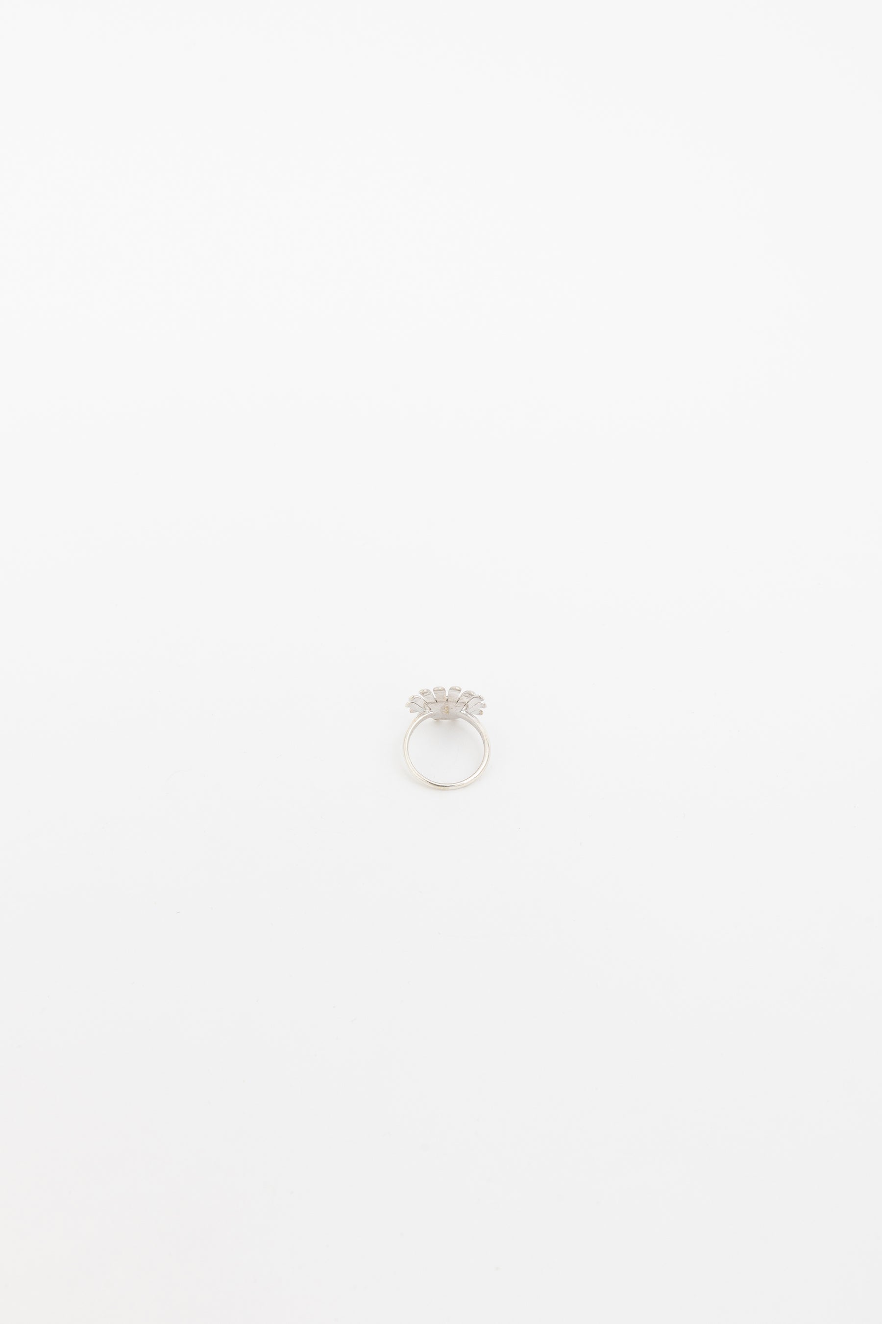 Sunflower Ring with Pavé Diamonds