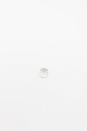 Sunflower Ring with Pavé Diamonds