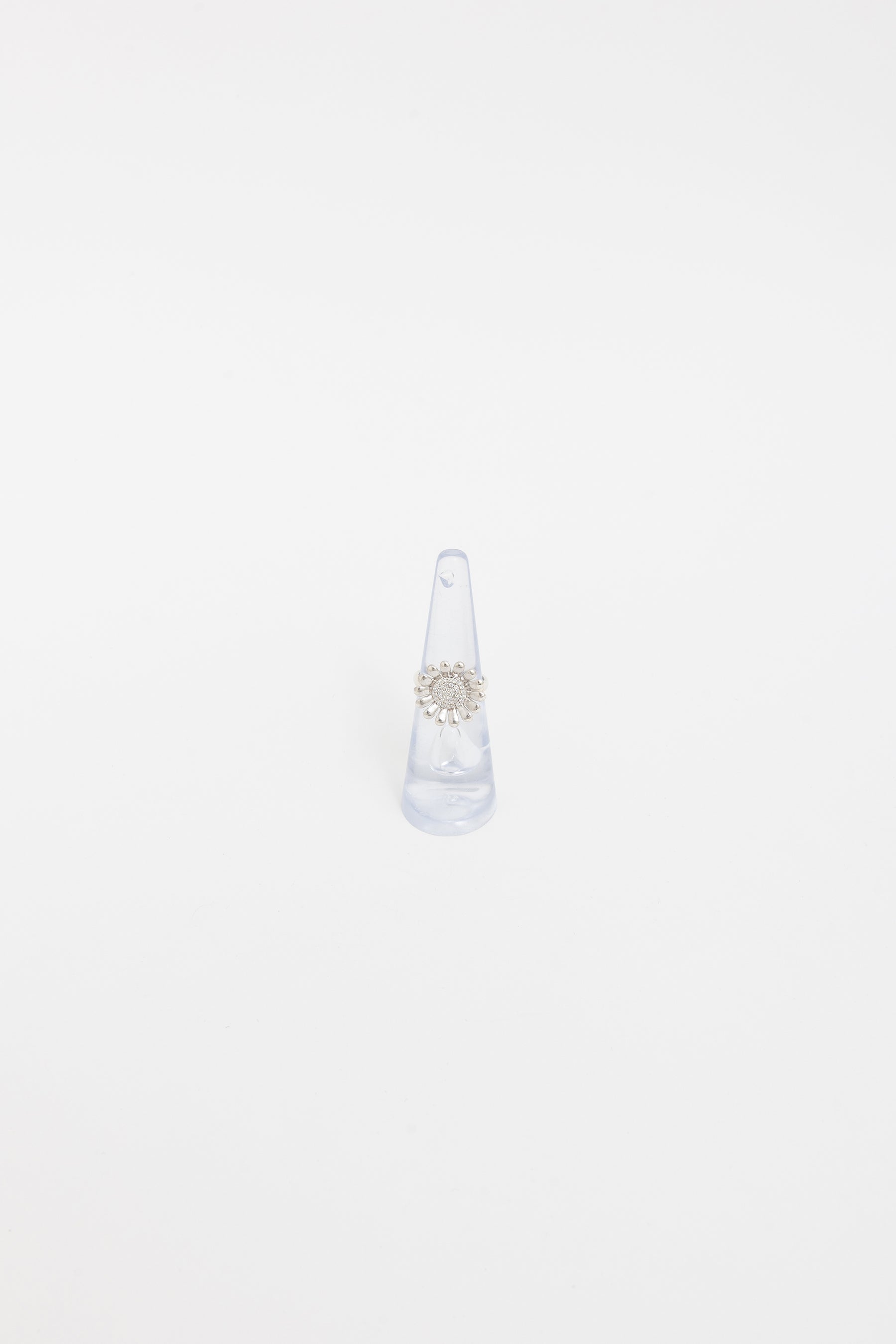 Sunflower Ring with Pavé Diamonds