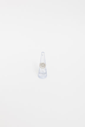 Sunflower Ring with Pavé Diamonds