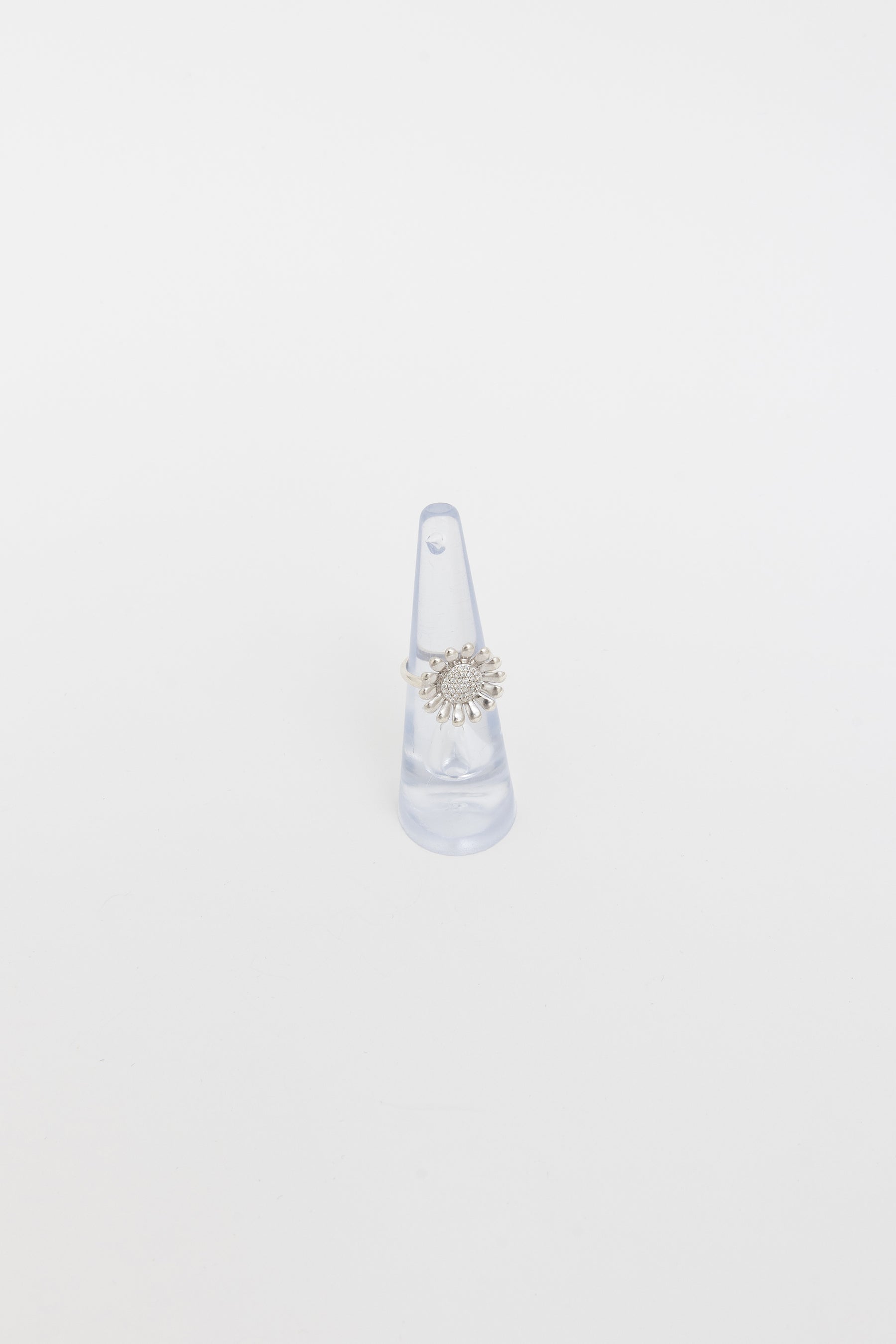 Sunflower Ring with Pavé Diamonds