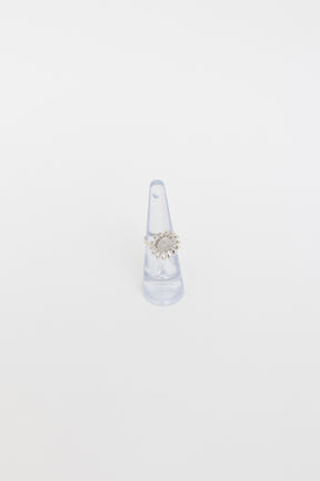 Sunflower Ring with Pavé Diamonds