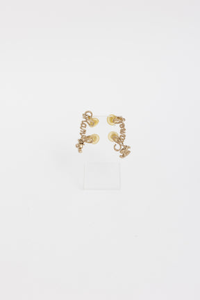 Signature and CC Logo Drop Clip-On Earrings