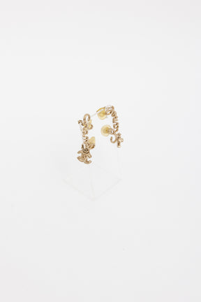 Signature and CC Logo Drop Clip-On Earrings