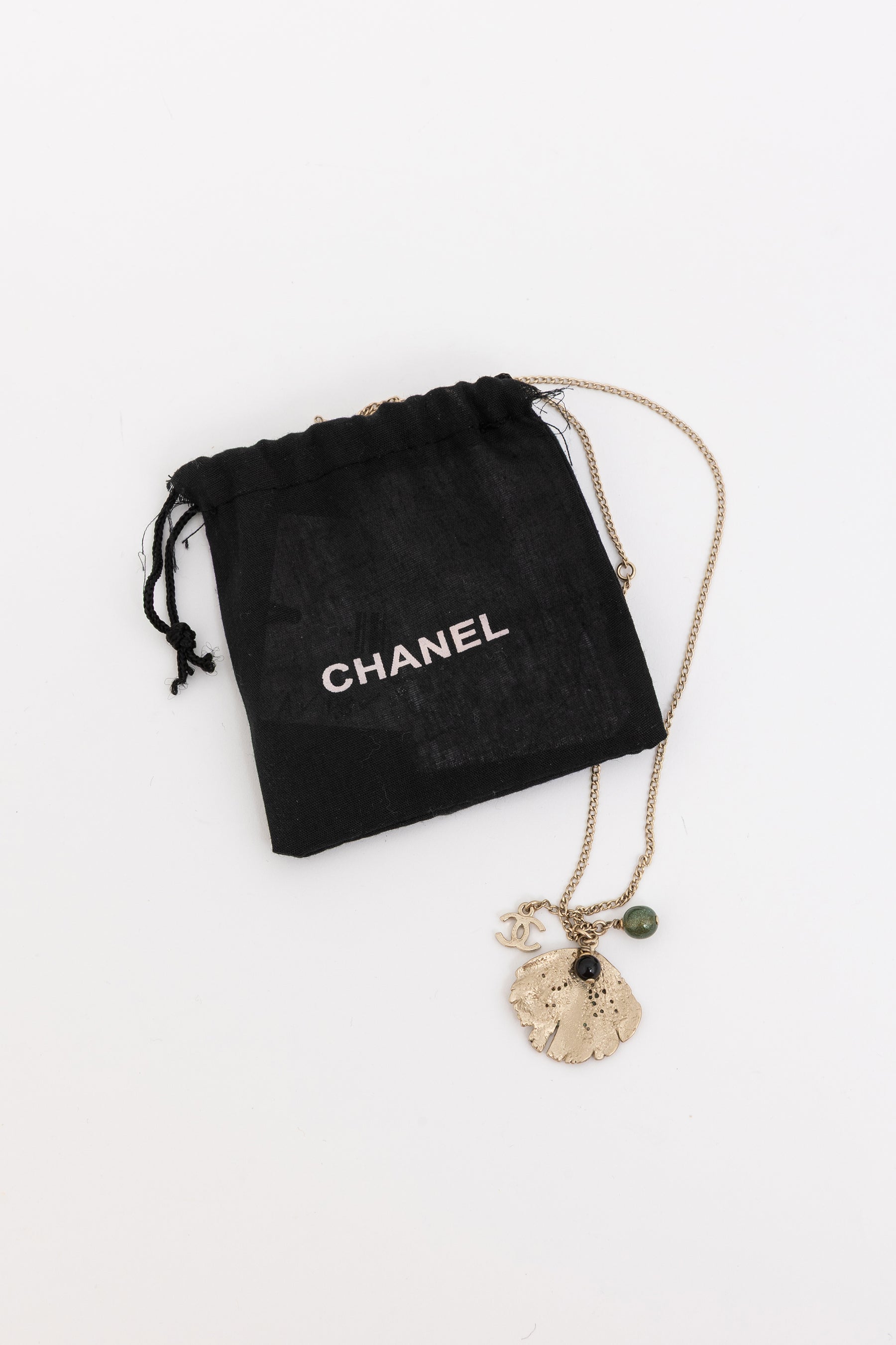 Vintage Logo Leaf Pendant Necklace