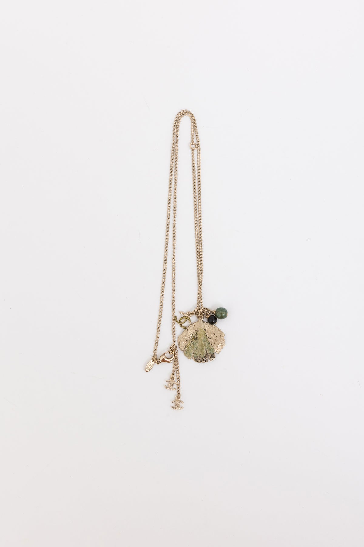 Vintage Logo Leaf Pendant Necklace