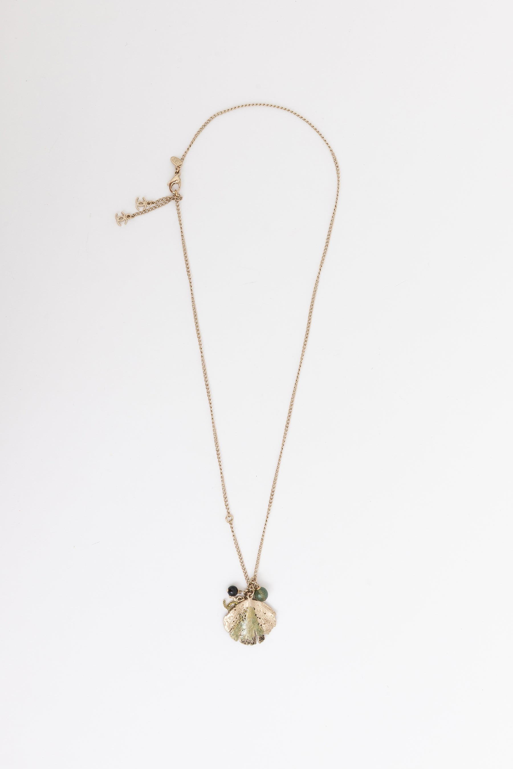 Vintage Logo Leaf Pendant Necklace