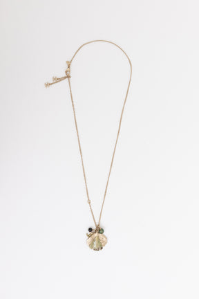 Vintage Logo Leaf Pendant Necklace