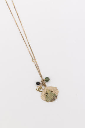 Vintage Logo Leaf Pendant Necklace