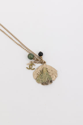 Vintage Logo Leaf Pendant Necklace