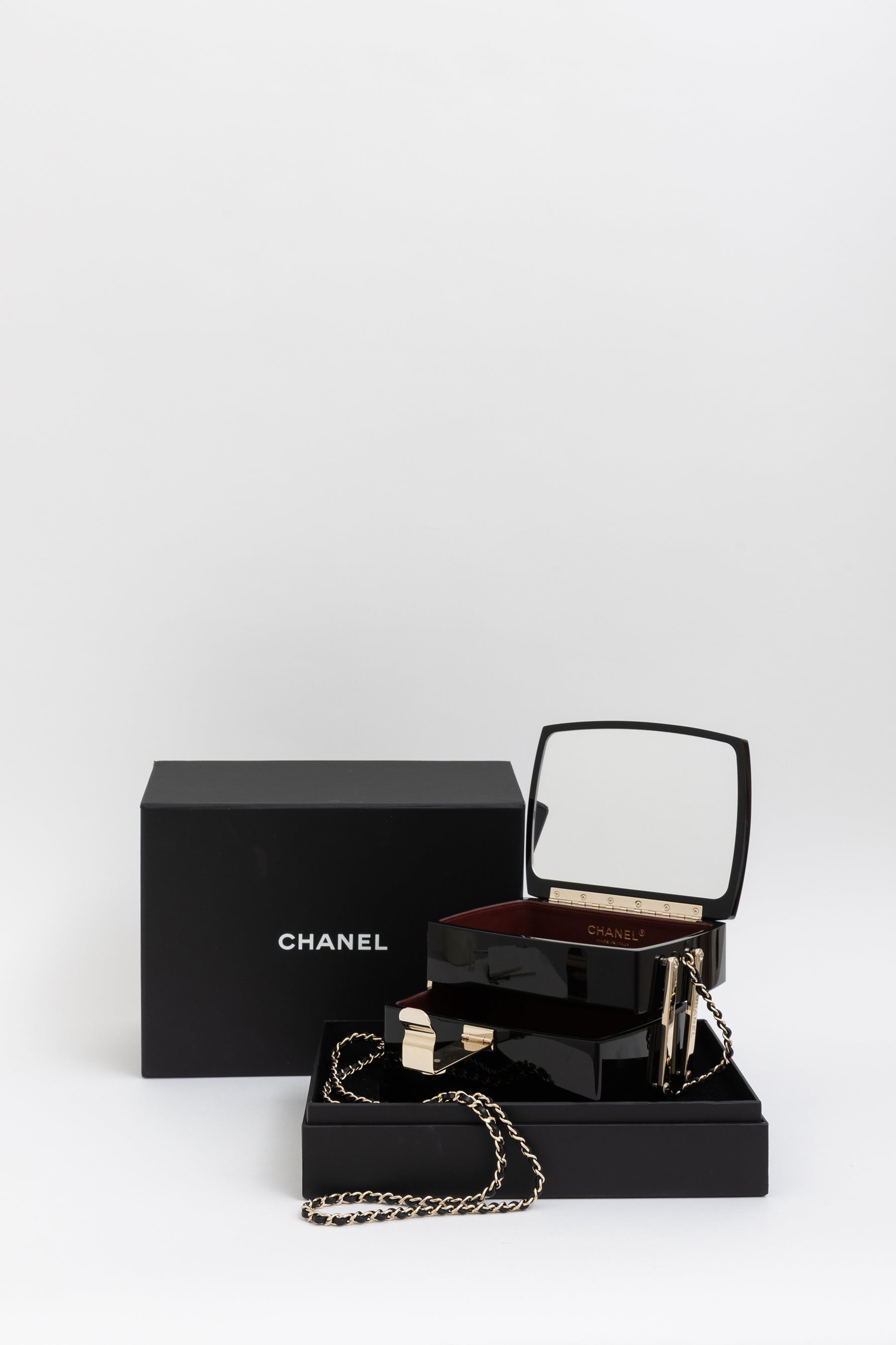 Moonlight Lucite Runway Minaudiere Bag