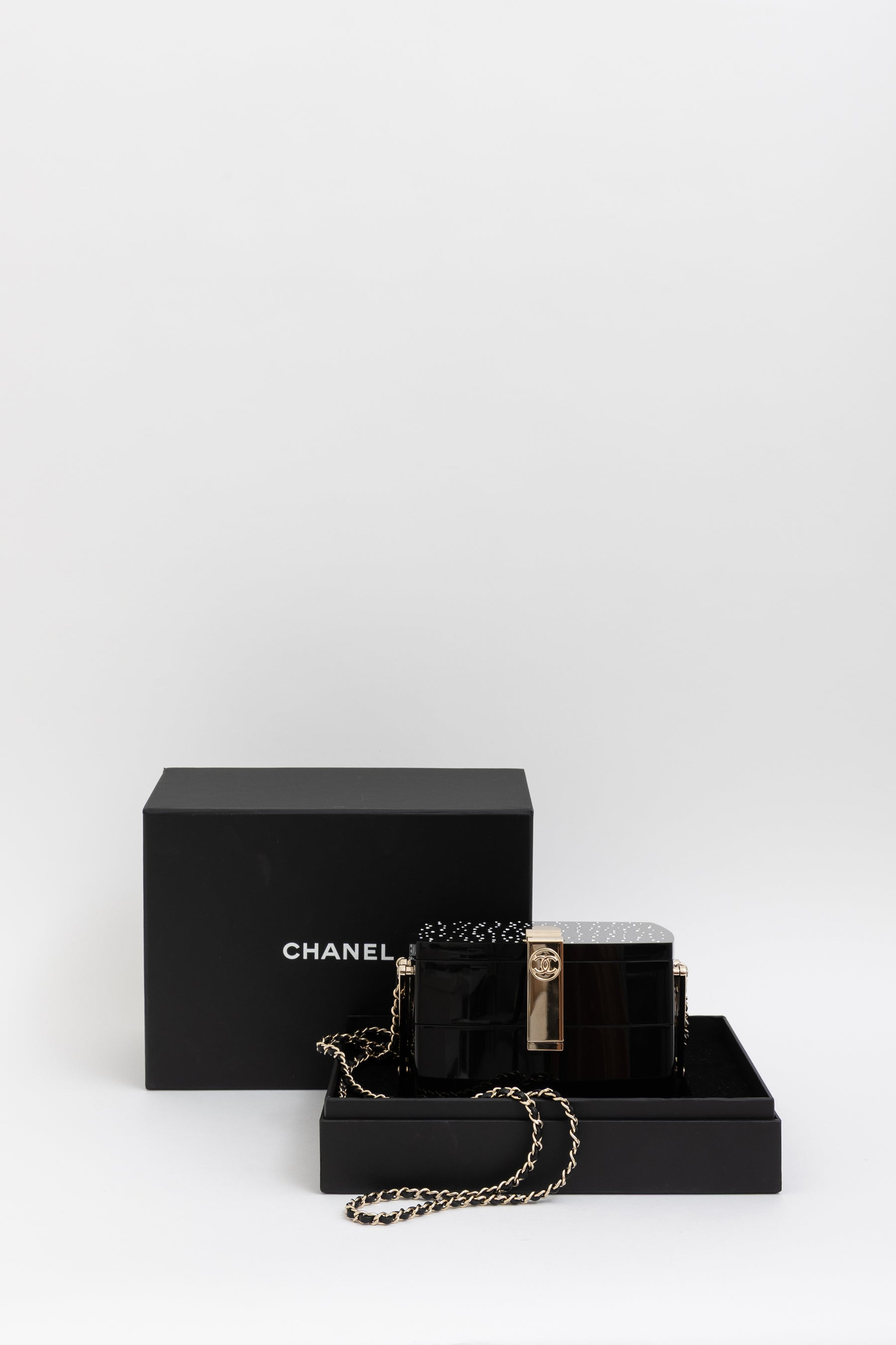 Moonlight Lucite Runway Minaudiere Bag