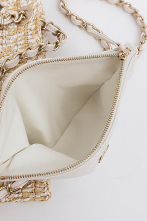 Beige Raffia Tote Bag