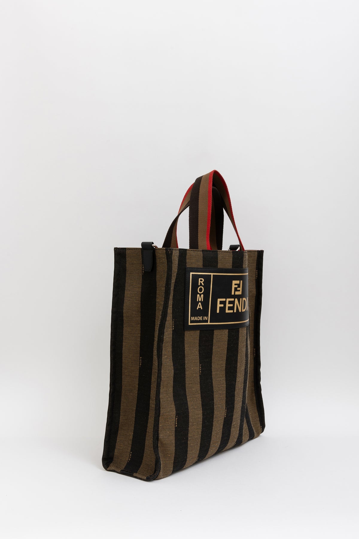 Striped Canvas Shopper Tote Bag