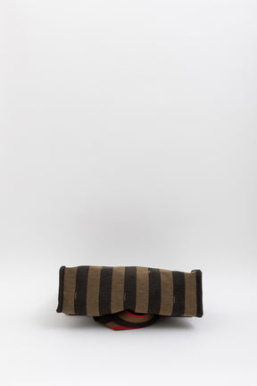 Striped Canvas Shopper Tote Bag