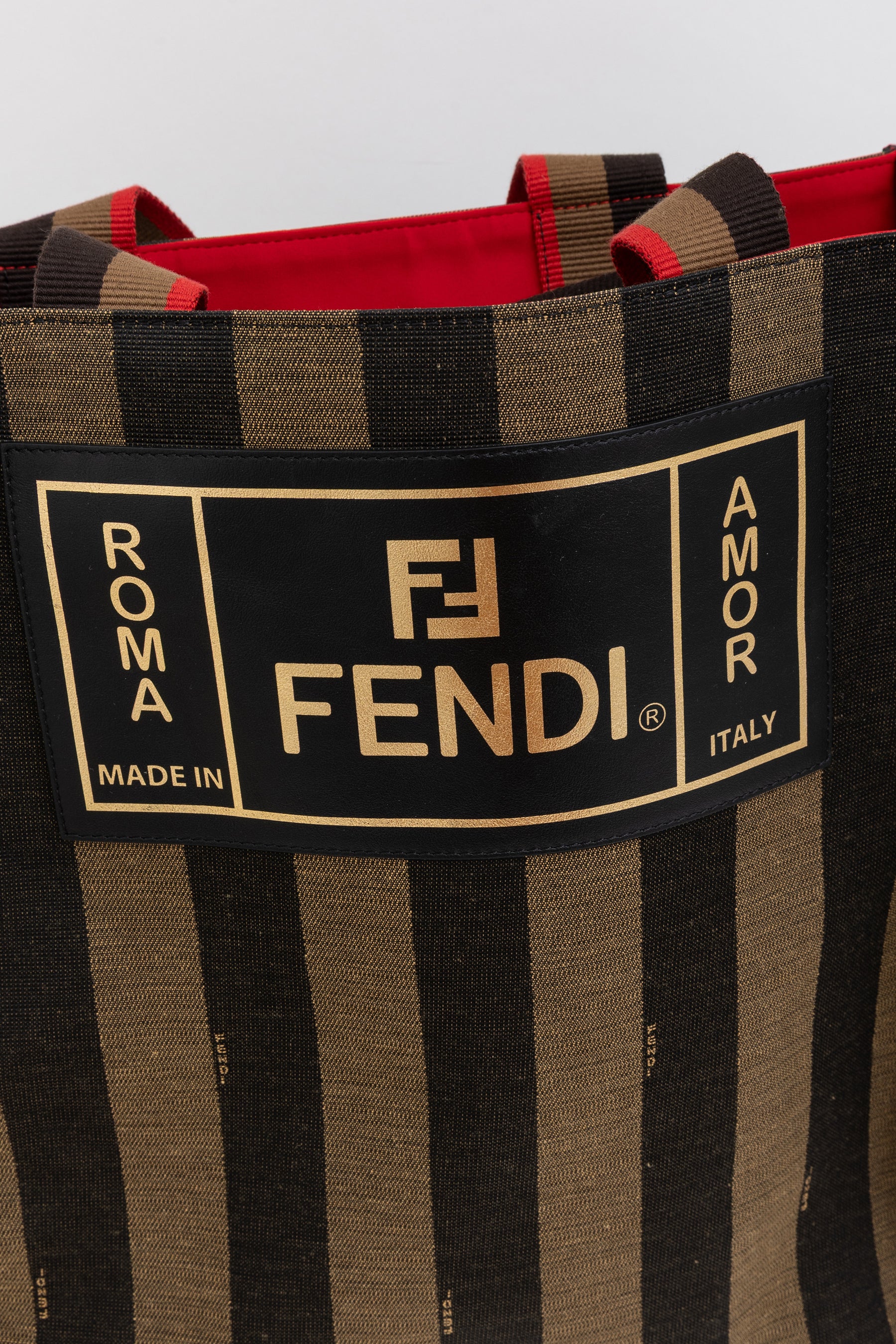 Striped Canvas Shopper Tote Bag