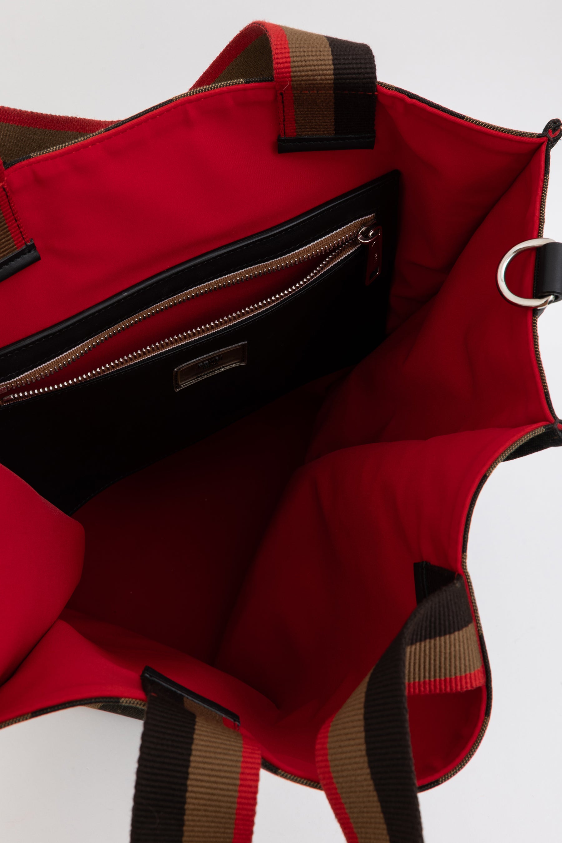 Striped Canvas Shopper Tote Bag