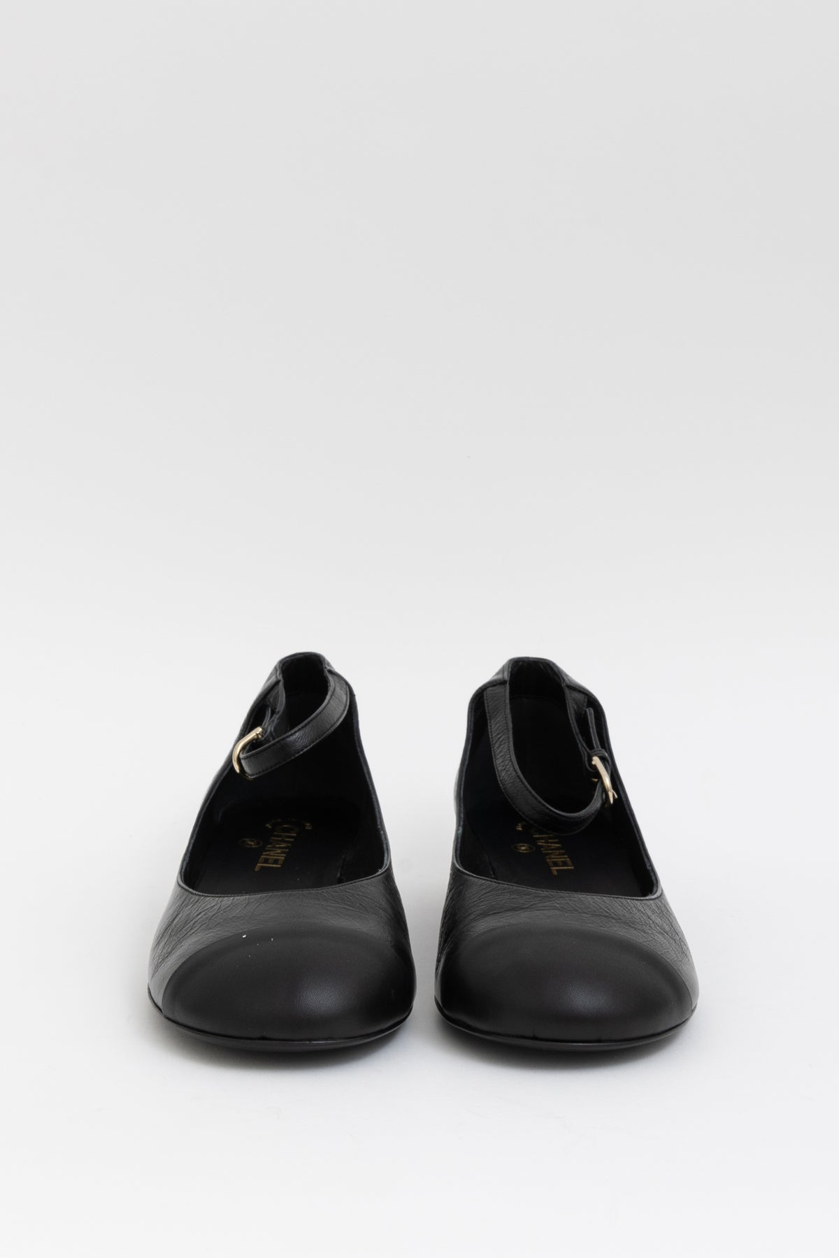 Crumpled Calfskin Mary Jane Ballet Flats