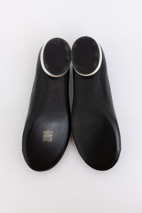 Crumpled Calfskin Mary Jane Ballet Flats