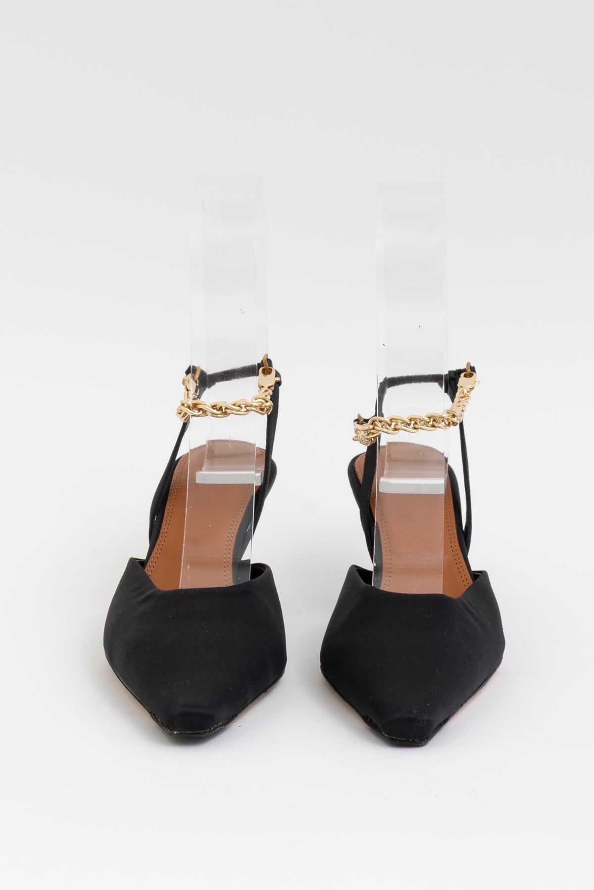 Julius Pointed Satin Slingback Heels