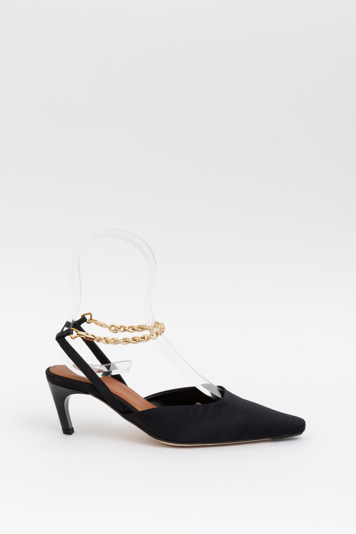 Julius Pointed Satin Slingback Heels