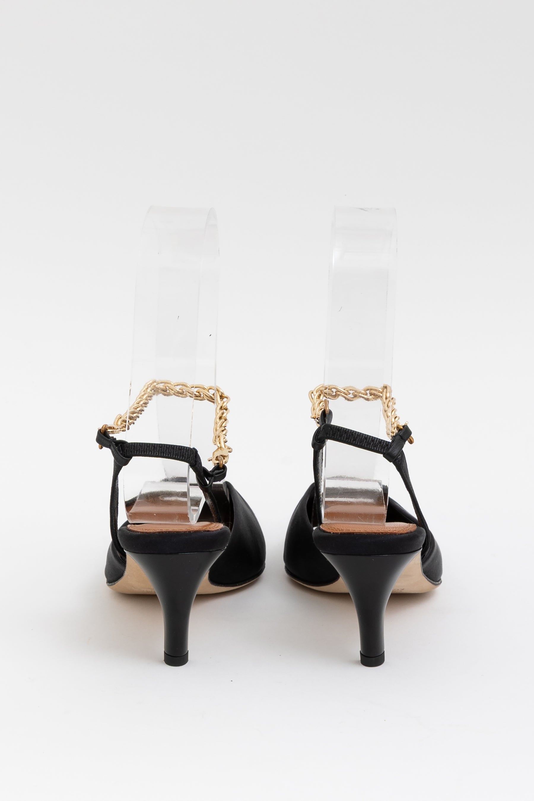 Julius Pointed Satin Slingback Heels