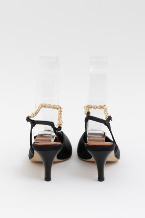 Julius Pointed Satin Slingback Heels