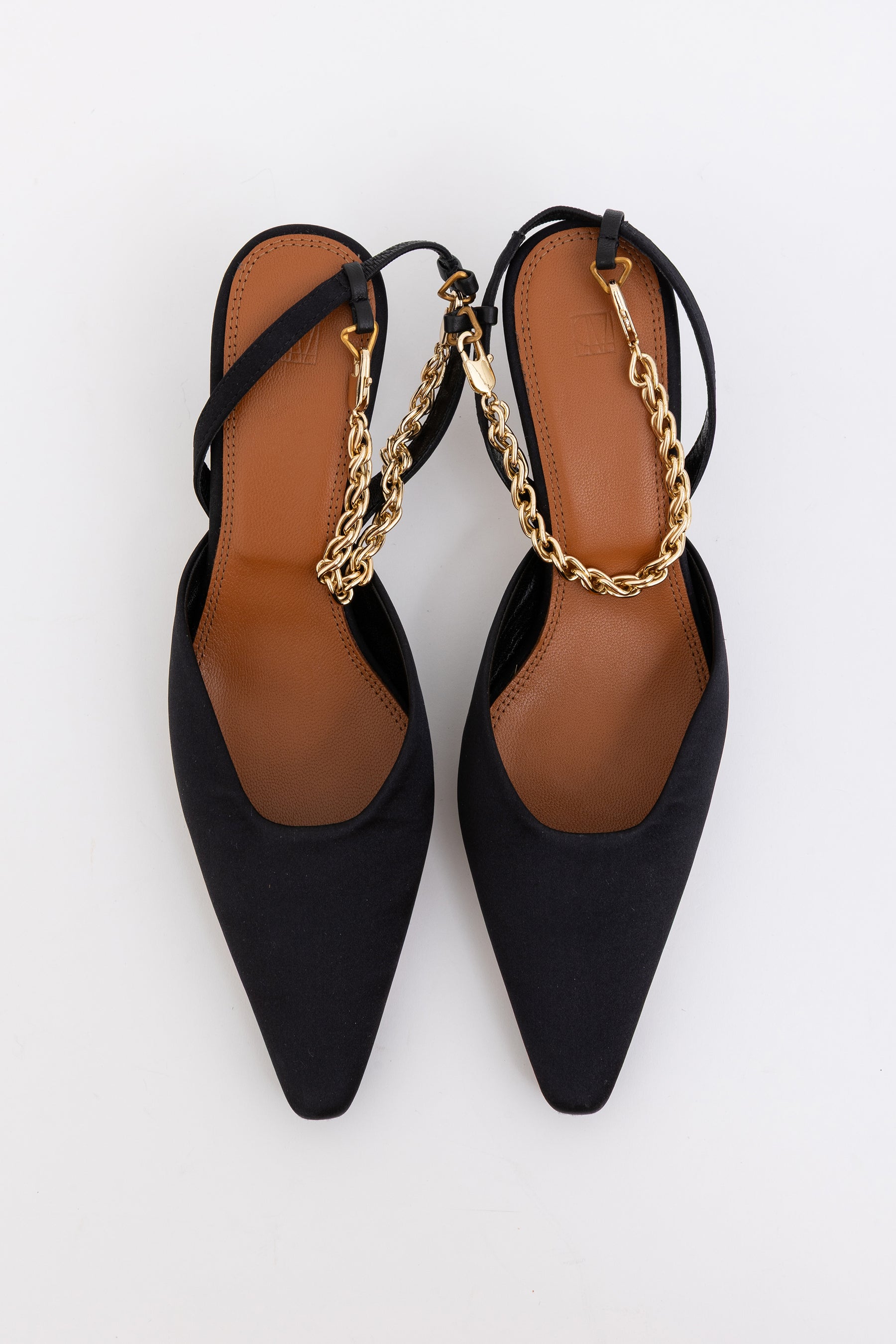 Julius Pointed Satin Slingback Heels