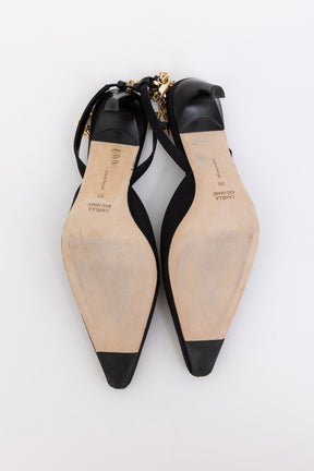 Julius Pointed Satin Slingback Heels