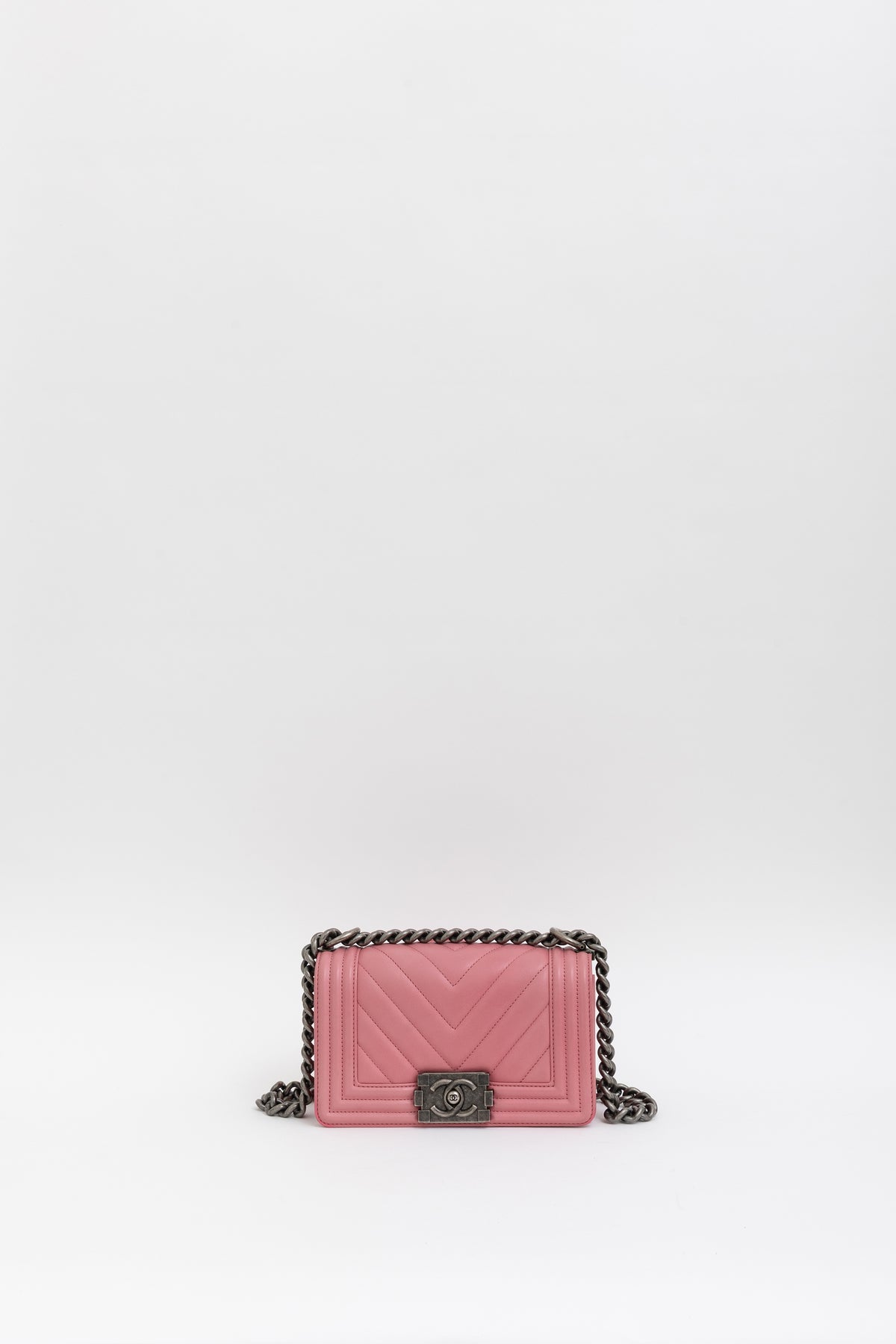 Chevron V-Stitch Small Boy Bag