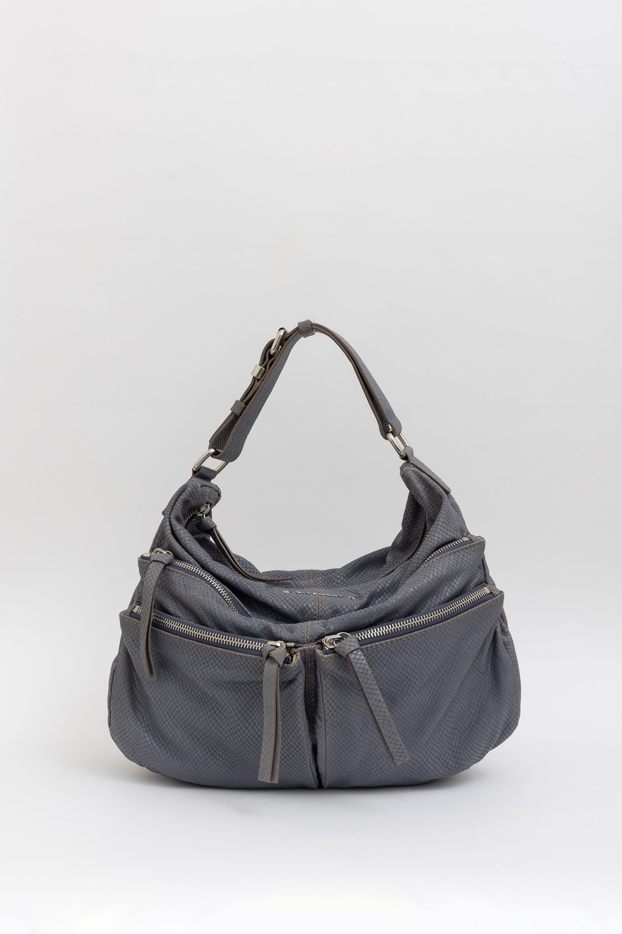 Python Embossed Medium Hobo Bag
