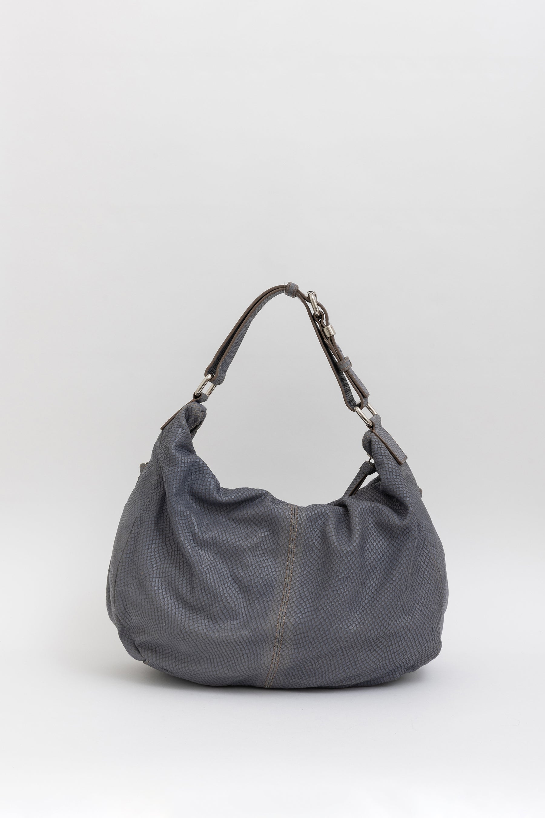 Python Embossed Medium Hobo Bag
