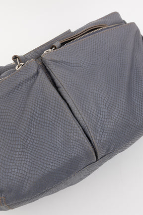 Python Embossed Medium Hobo Bag